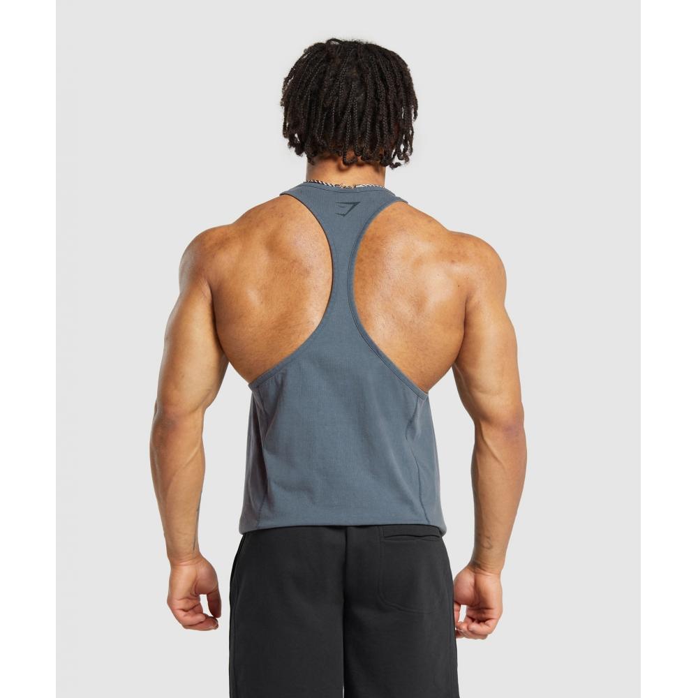 Gymshark Heritage Washed Stringer Titanově modrá A4a8u Ucms