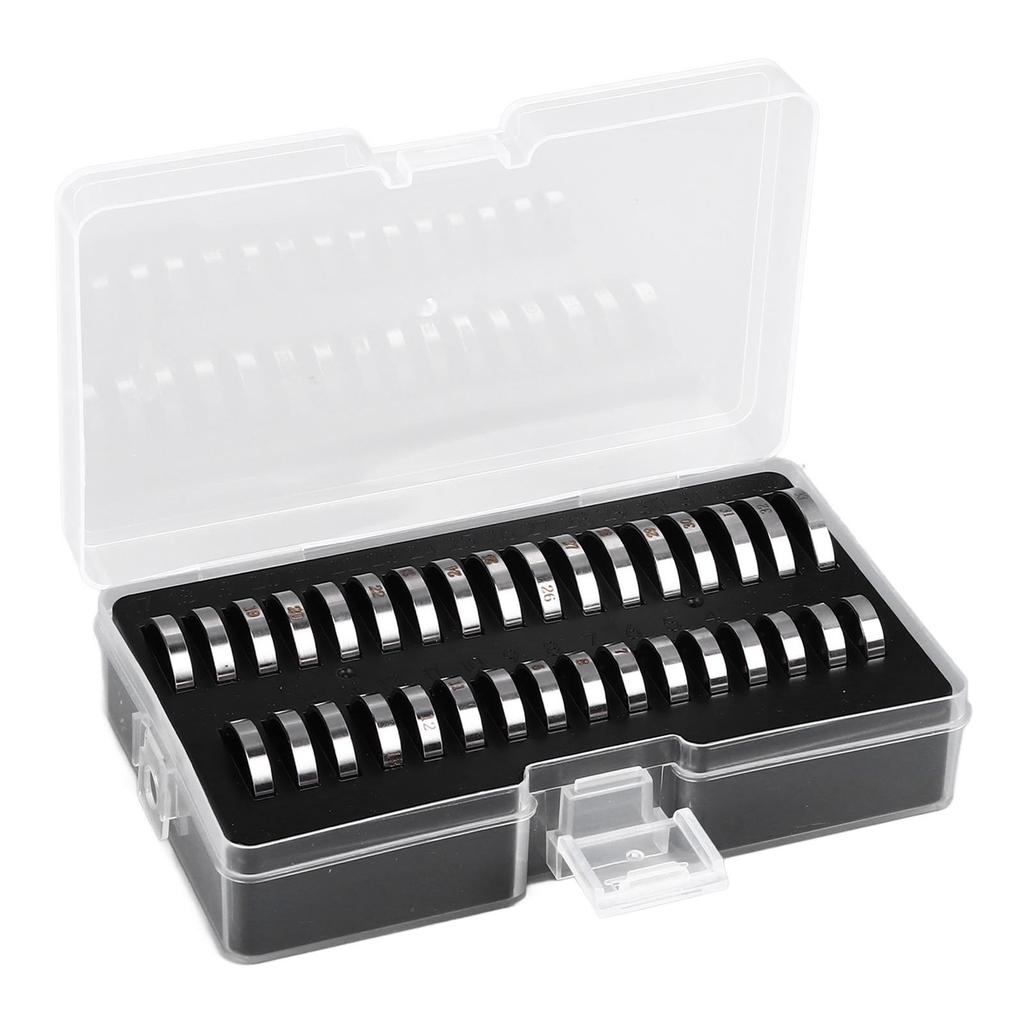 Ring Sizer Measuring Tool Portable Exquisite Polishing Stainless Steel Finger Rings Gauge Ring Sizer Tool Kit with