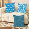 Ocean Waves Cushion Cover Soft Short Plush Pillow Cover Smooth Cozy Texture Aesthetic Cushion Case Home Decor