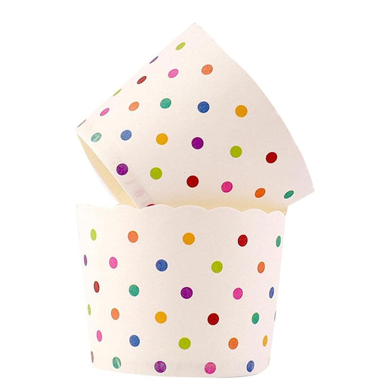

Disposable Baking Cups with Lids Aluminum Foil Cupcake Liners Colorful Polka Dot Paper Muffin Holders Round Cupcake Molds