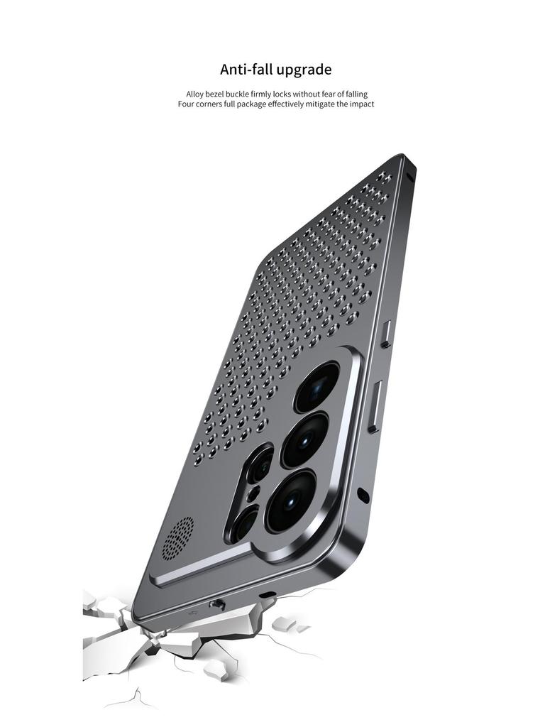 Metal Heat Dissipation Aromatherapy Phone Case for Samsung S26 Ultra/S25U - Anti-Drop Full Coverage with Buckle.