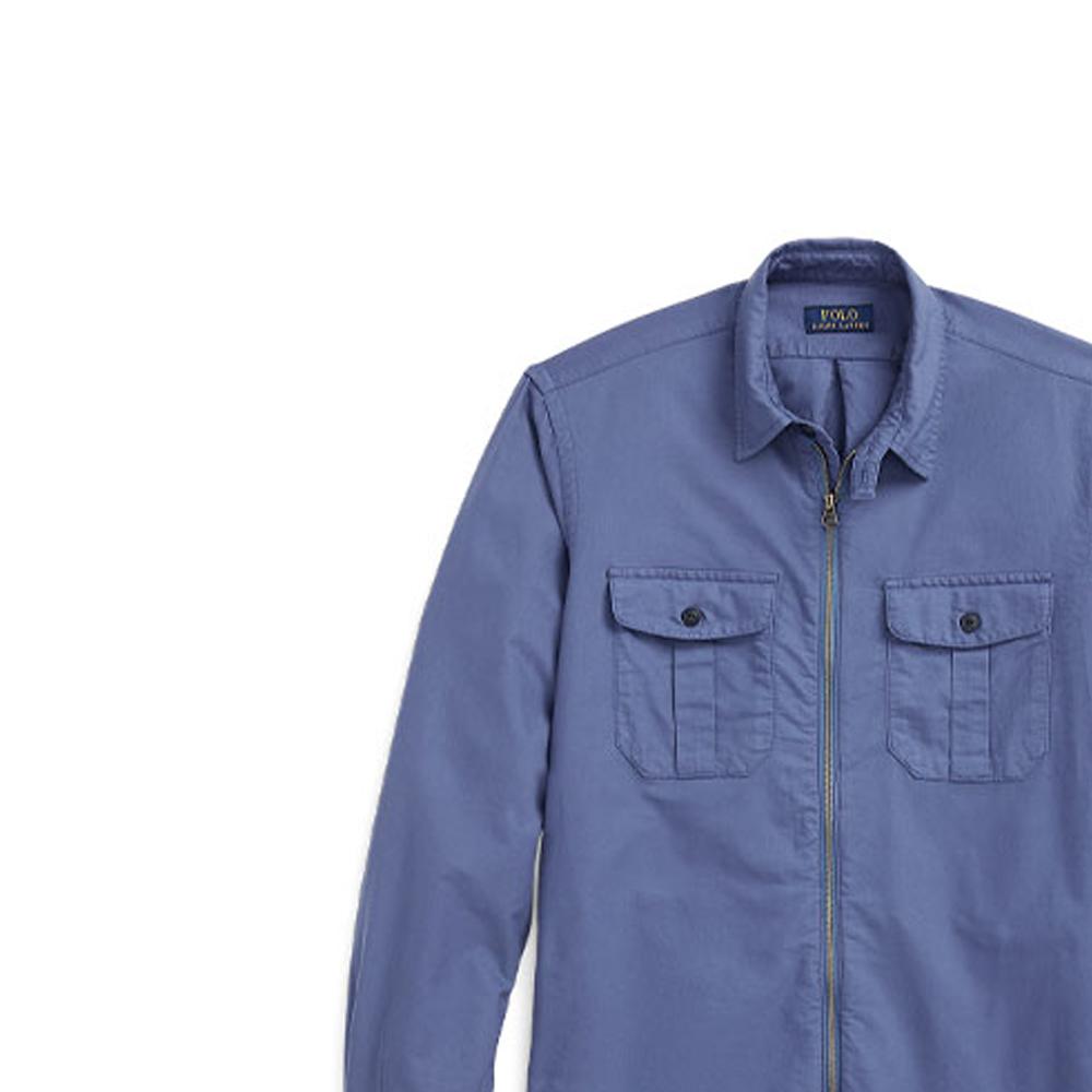 Polo Ralph Lauren Solid Color Front Pocket Zip Shirt Men Shirts Blue MNPOWOV16822715-400