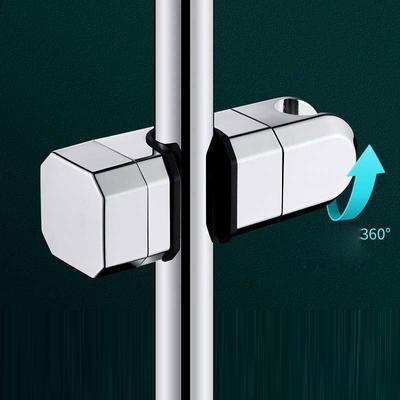 Matte Black Bathroom Accessories Universal 18~25mm ABS Plastic Shower Slide Rail Bar Holder Adjustable Clamp Holder Bracket