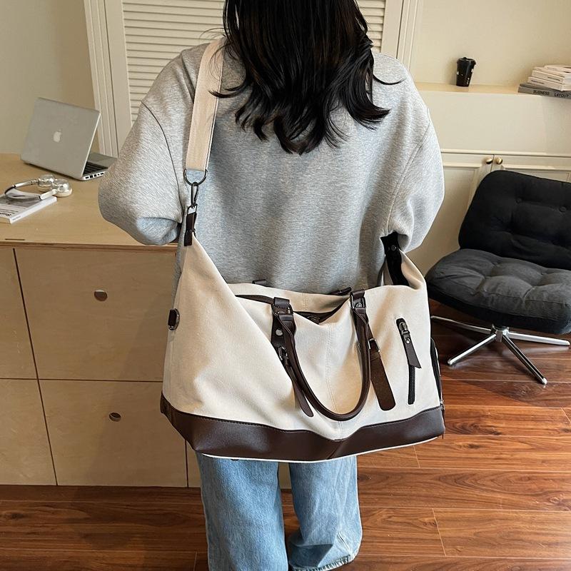 Travel canvas travel bag luggage bag men's oblique cross outdoor large-capacity high-end business travel storage bag
