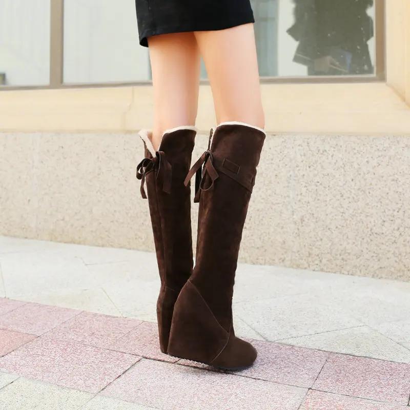 Šněrovací boty s kulatou špičkou Sexy stehna Vysoké podpatky Vysoké sexy ženy Boty Podzim Zimní Obuv Dřeváky Platforma Jehlové podpatky nad kolena