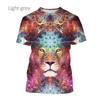 Colorful Animal Avatar 3D Printed Adult Casual Short Sleeved T-shirt