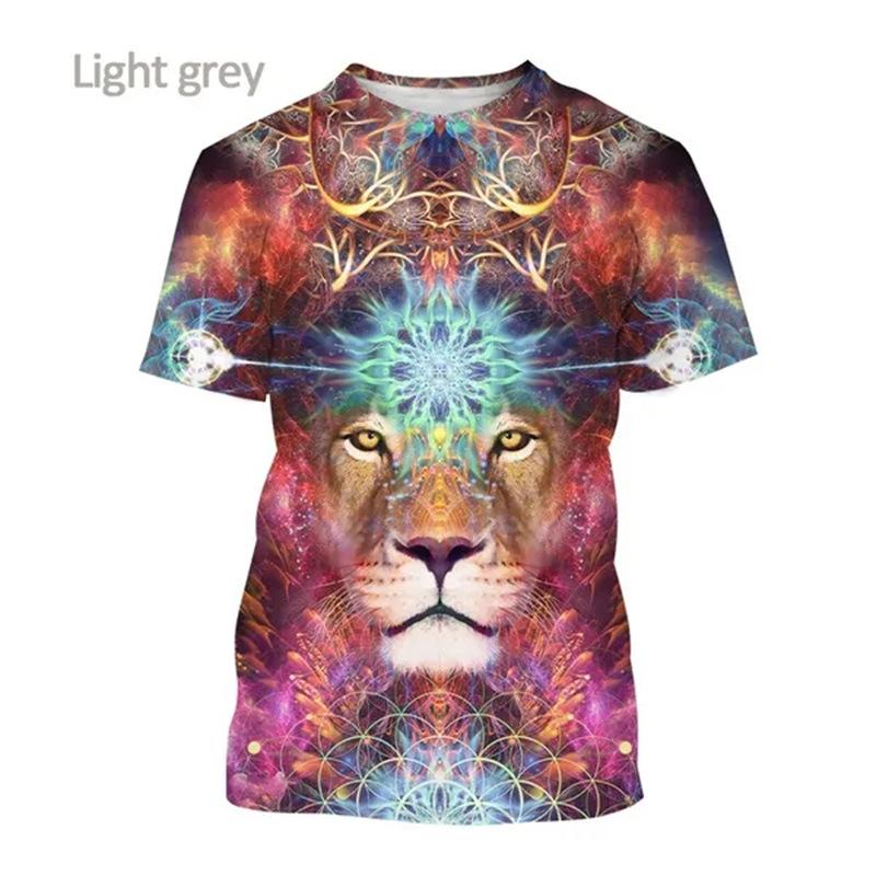 Colorful Animal Avatar 3D Printed Adult Casual Short Sleeved T-shirt