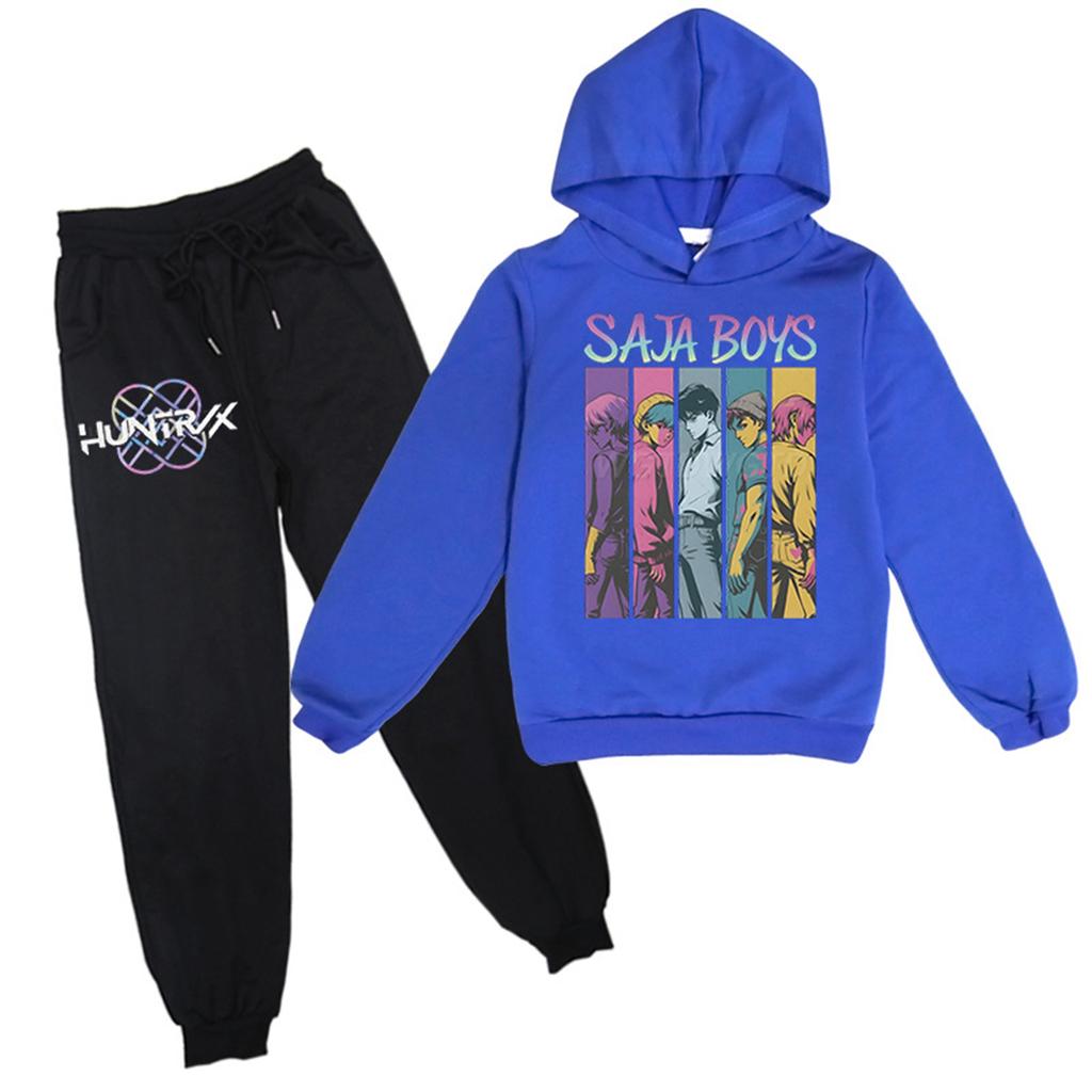 Boys Girls Sweatsuit Clothing Hooded Sweatshirt Jogging Sweatpants Tracksuits Set Fashion Outfit