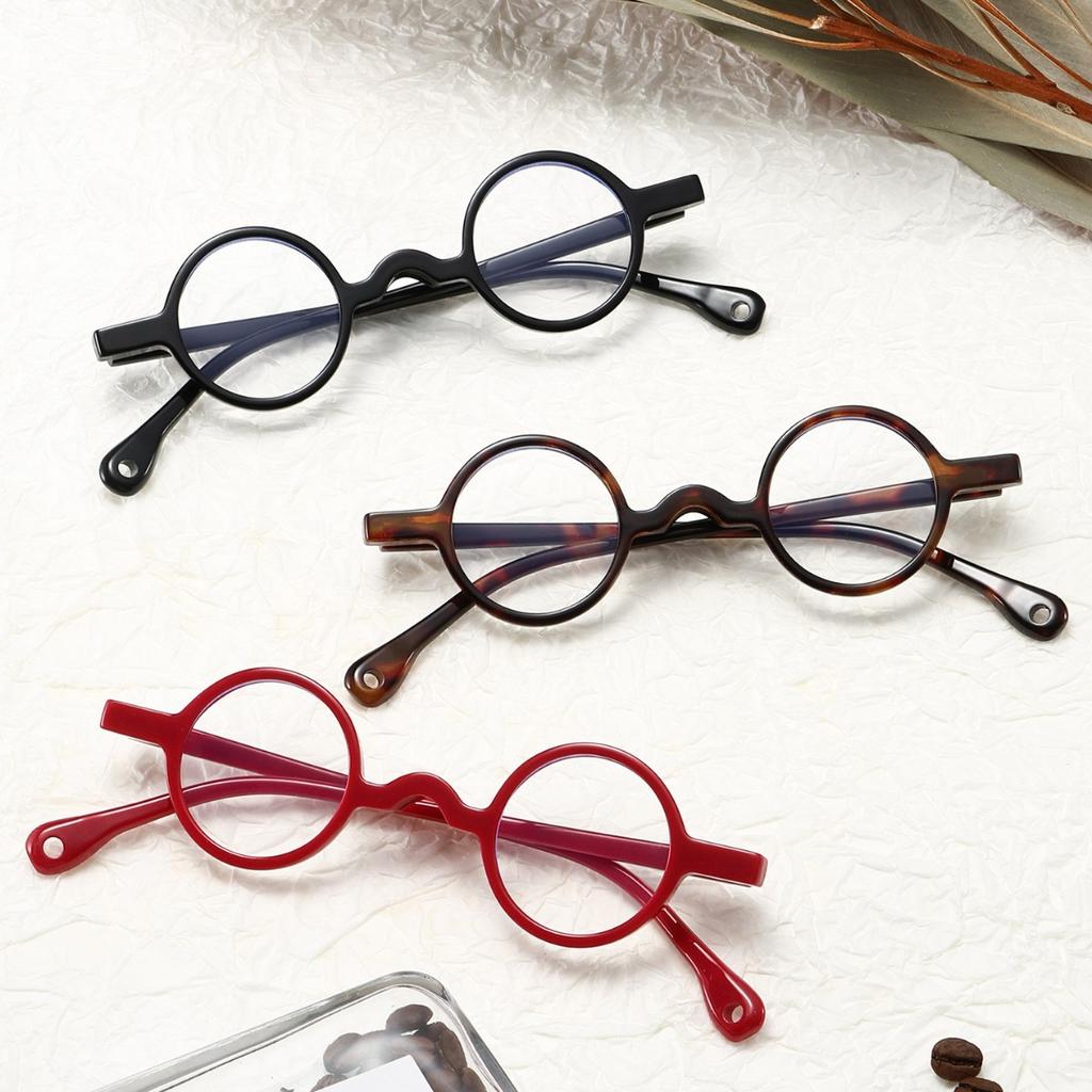 New Fashionable Mini Retro Round Frame Reading Glasses for Men Women High-definition Presbyopia Glasses
