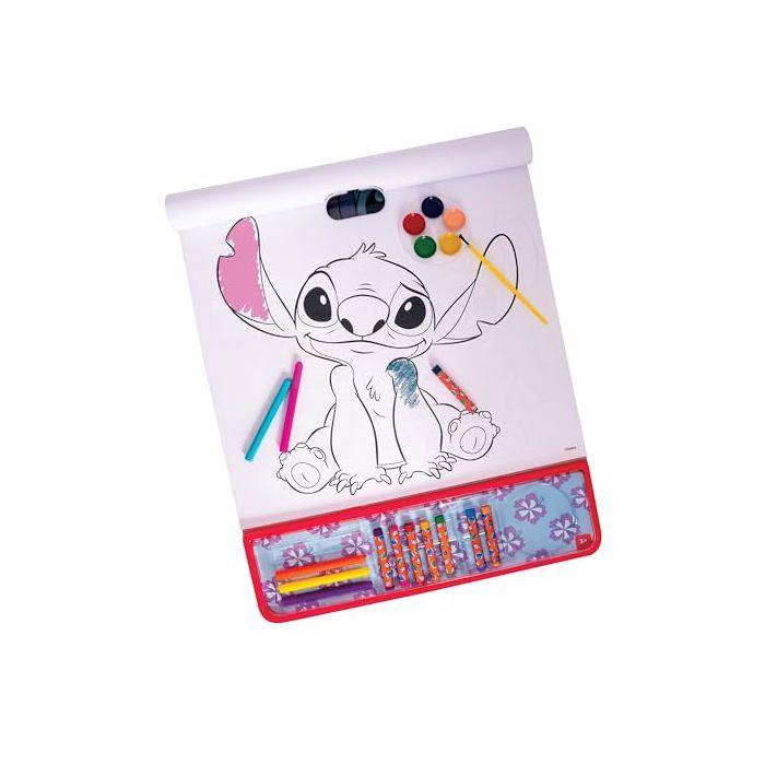 Bloc de dessin créatif Stitch - Cefa Toys - 25 feuilles A4 - Papier FSC - 5 aquarelles - 5 feutres