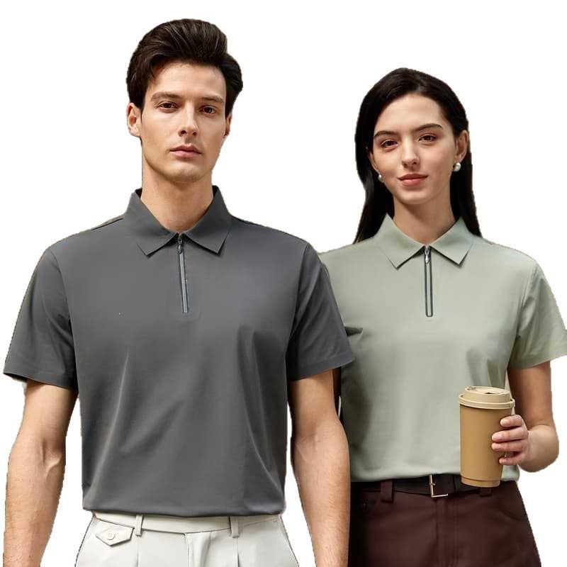 Durable Breathable Seamless POLO Logo Business Workwear Lapel T-shirt for Summer
