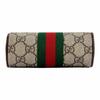 Gucci Ophidia Vintage Logo Striped Webbing Canvas and Leather Shoulder Bag Regular Unisex Couple's Style Ebony and Brown