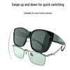 Unisex Polarized TR Clip-On Glasses Set - Trendy, Large Frame Sunglasses for Driving