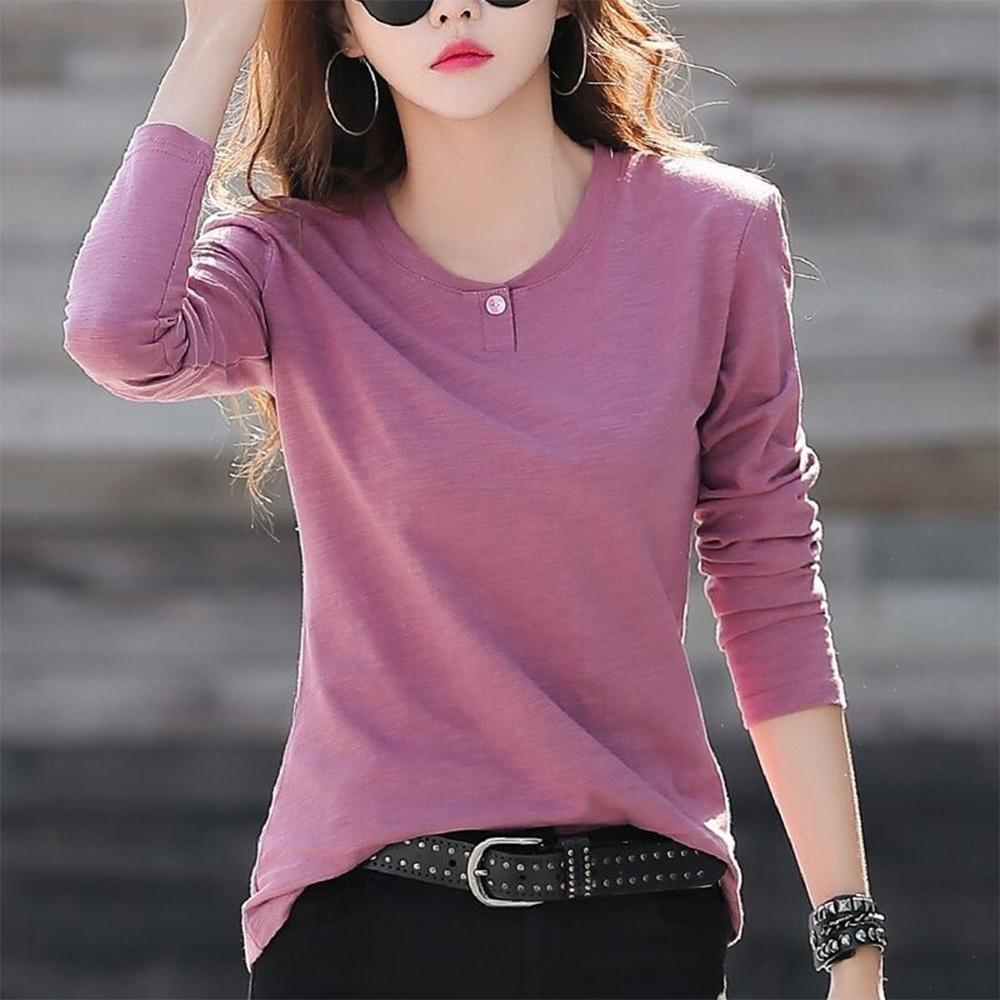 Long Sleeve Shirt Round Neck Slim Fit 
