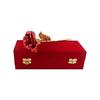 Artificial Golden Flower In Red Velvet Box - Elegant Decorative Piece for Home or Office - Ideal Gift for Special Occasions and Loved Ones
