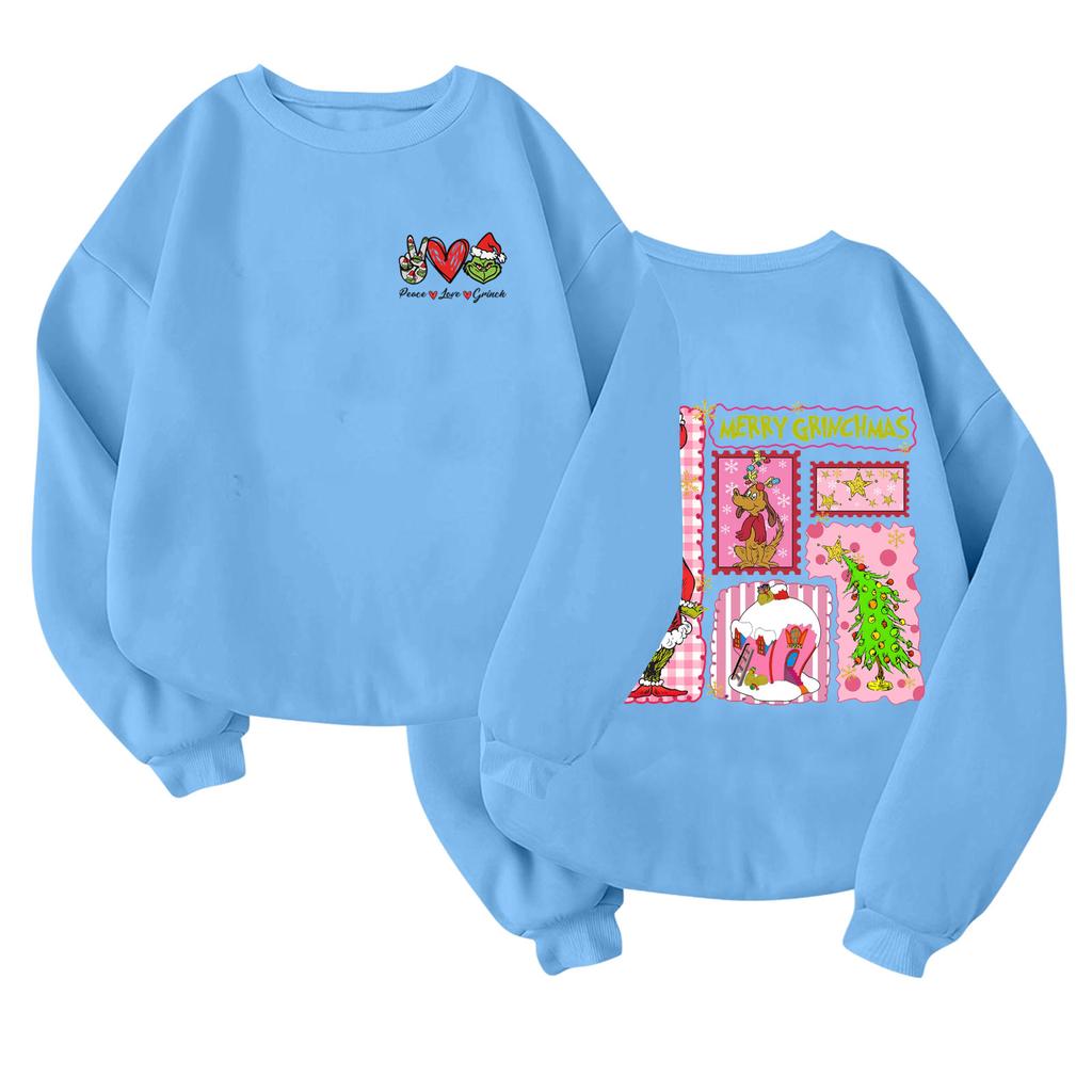 Children's Fashionable Lightweight Long-sleeved Round Neck Pullover With Pockets Printed Pullover