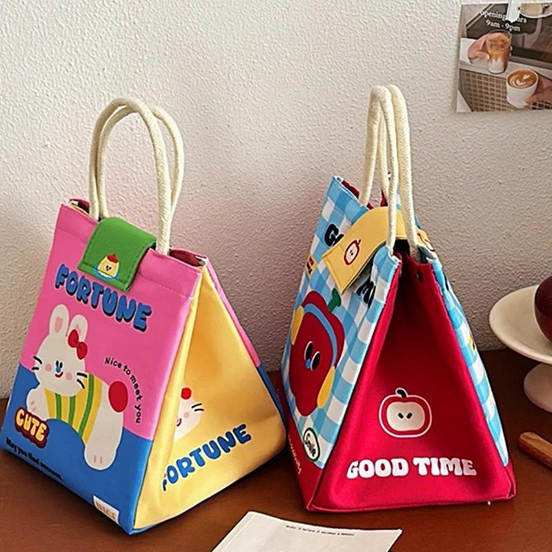Cute Cartoon Lunch Bag For Picnic Travel Thermal Breakfast Organizer Insulated Waterproof Storage Bag Lunch Box Accessories