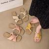French square head one-word slippers women's wear 2025 summer new with skirt high-end Internet celebrity fashion cool slippers
