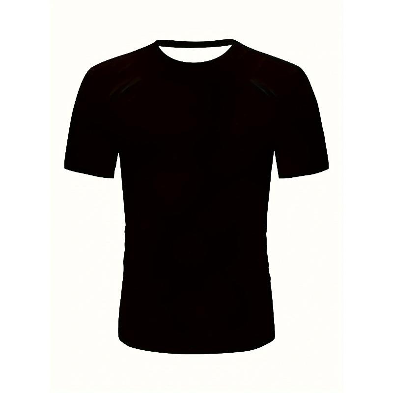 Europäische Größe Herren American Vintage Street Style T-Shirt, Retro Rundhals, Kurzarm Lässig Atmungsaktiv Einfarbig Sommer Basic Tee