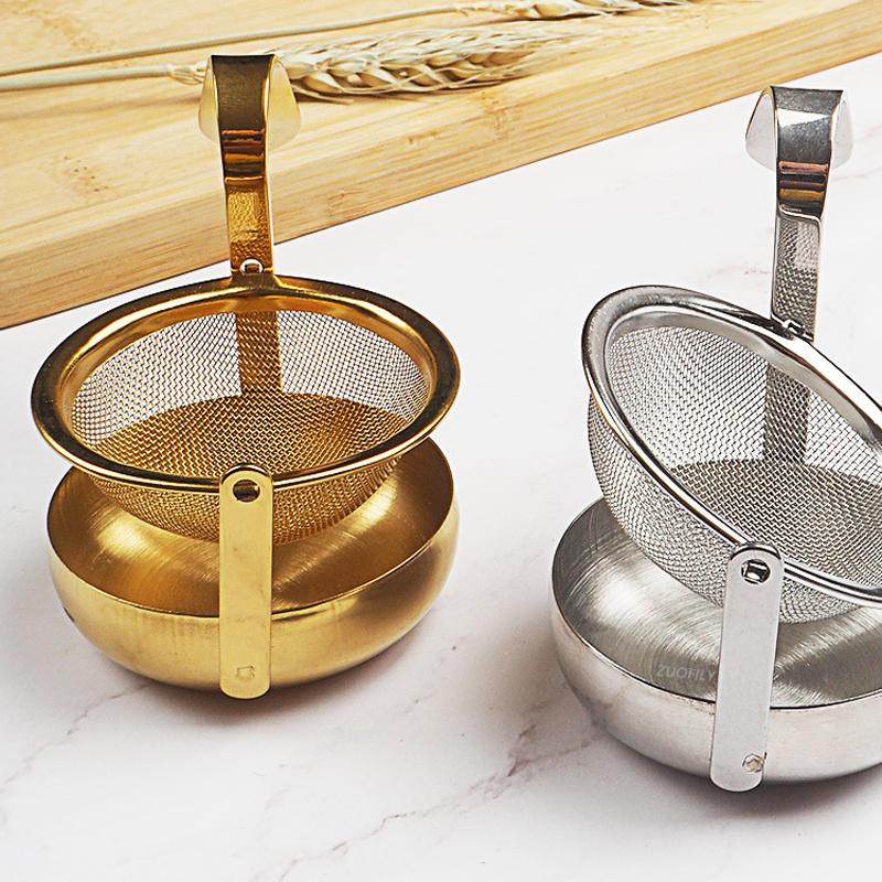 NEW Rotating Tea Strainer Stainless Steel Gold Silver Fine Mesh Tea Filter Sieve Teaware 360 Rotatable Tea Infuser Kitchen Tool