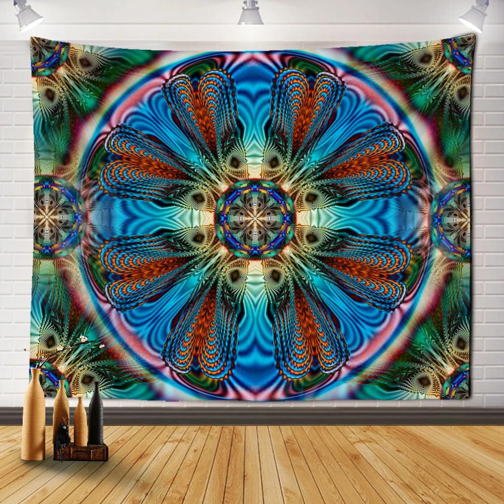 Boho Style Living Room Psychedelic Witchcraft Dorm Sheets Home Decor Colorful Mandala Tapestry Wall Hanging