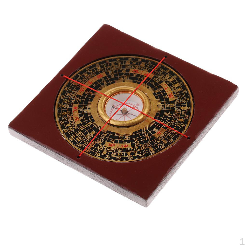 

3 inch Fengshui Luo shui Tool Professional Geomantic Three Combined with Wooden Box