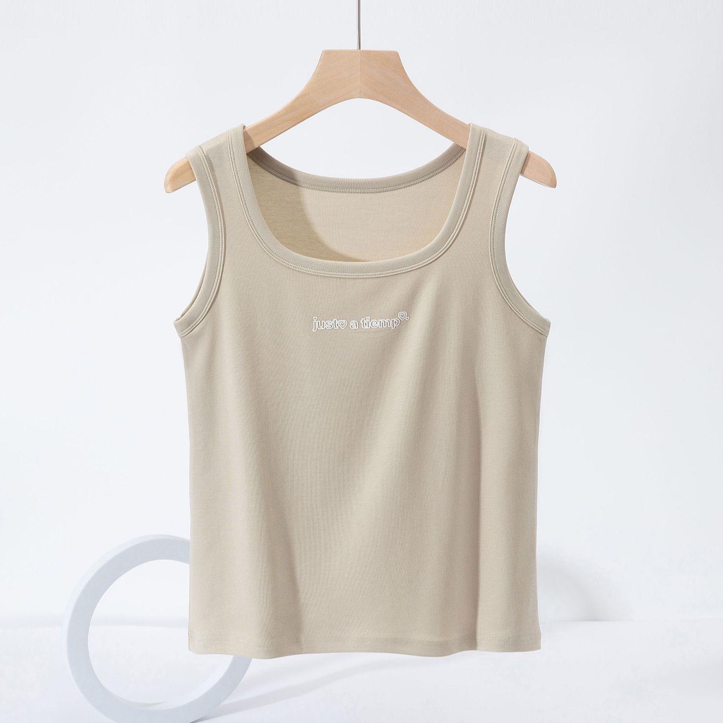 Lyocell Cotton Slimming Letter Print Sleeveless Women s Summer Camisole One Size