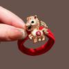 Cute Red Rope New Year Red Hair Rope 2026 Alloy Horse Year Hair Ring Bracelet Chinese Style Horse Year Rubber Band Girls