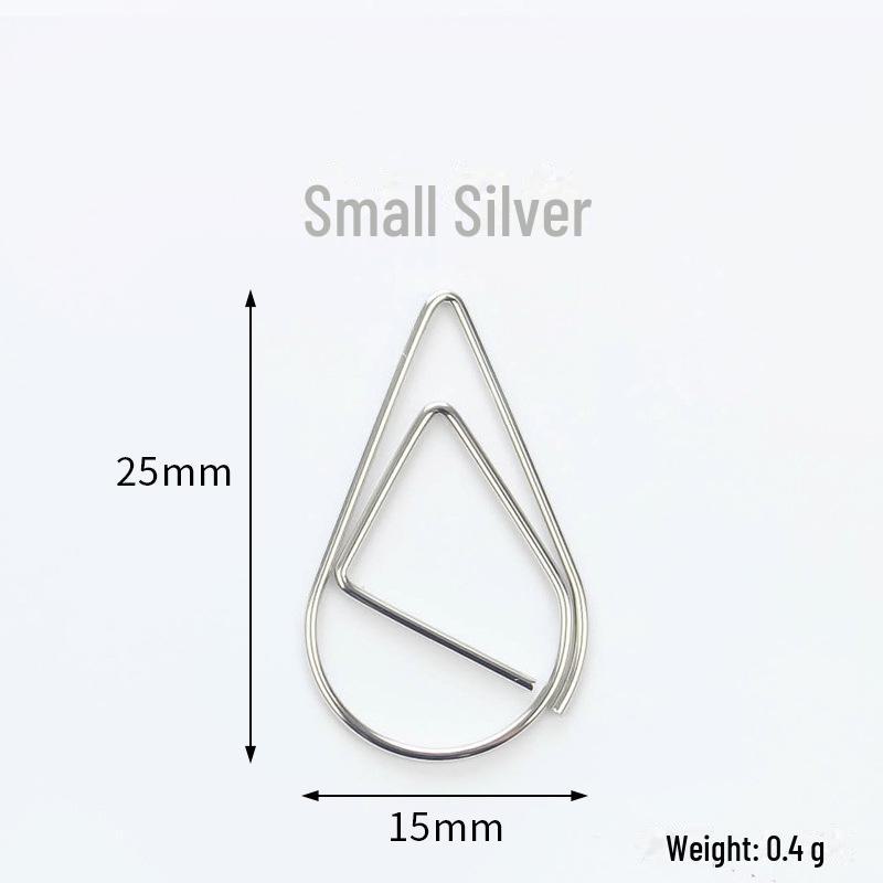 Agrafă de Hârtie Proaspătă și Simplă în Formă de Picătură de Apă - Marcaj Metalic Drăguț Rechizite de Birou pentru Caiete și Decorațiuni de Papetărie.