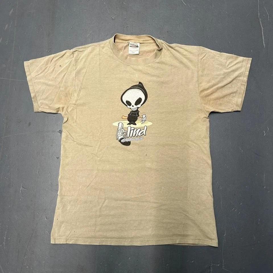Vintage 90s Blind Skateboards tan graphic tee shirt tshirt S