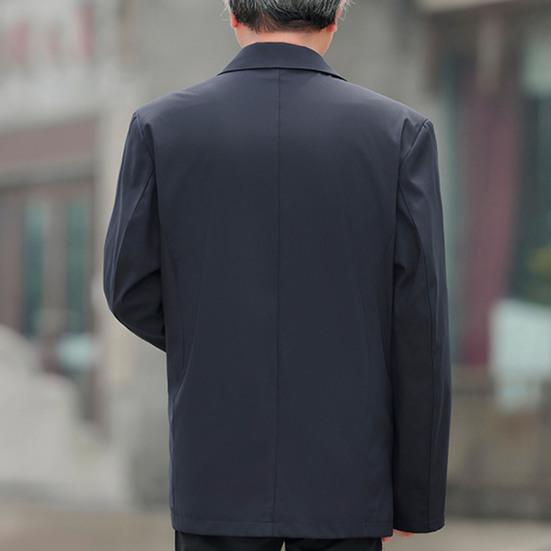 Menn vår høstjakke langermet turn-down krage Enkeltspent ensfarget business blazer dress fritidsfrakk