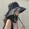 Summer Thin Sun Protection Hats For Women Ladies Korean Big Brim Fisherman Hat Sunshade Hat Summer Black Gum Sunshade Hat