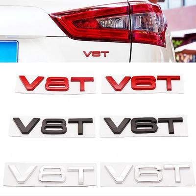 Emblema Laterale Parafango in Metallo 3D V6T V8T Logo Distintivo Adesivo per Baule Posteriore Stile Auto Per A3 A4 A5 A6 A7 A8 S3 S4 S5 S6 Q3 Q5 Q7