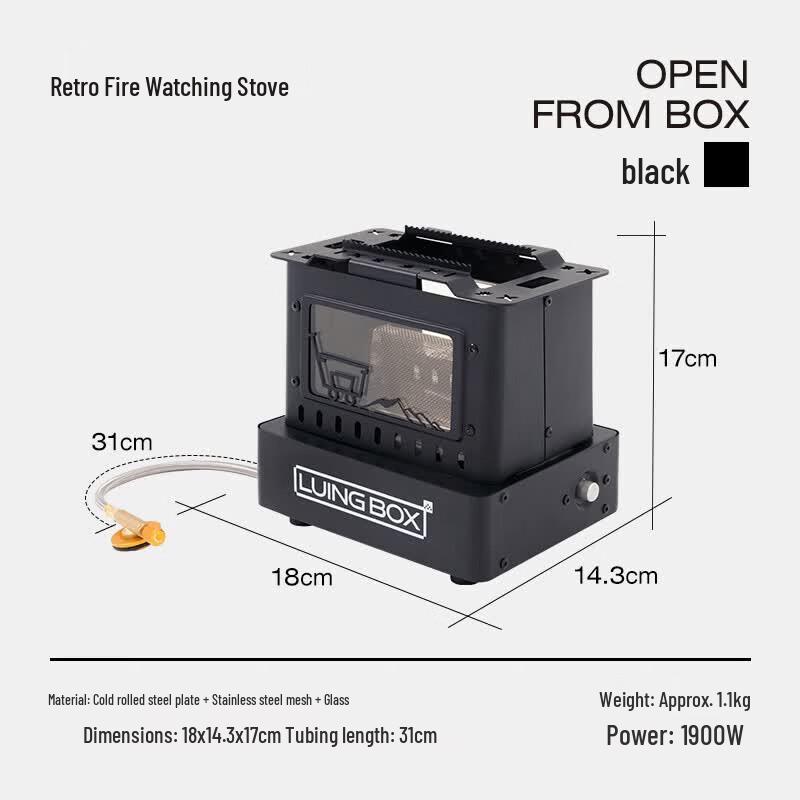 LUING BOX Retro Camping Fire View Stove