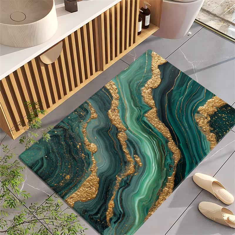 Abstraktes Aquarellmuster Badezimmermatte Mode Memory-Schaum Fußmatten Saugfähig Weich Küchenteppich Fußmatte