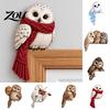 Bird Lover Gift for Teachers Wooden Owl Door Topper, Corner Sitter Decor, Whimsical Woodland Animal Rustic Farmhouse Frame Accent Ornament Frame,