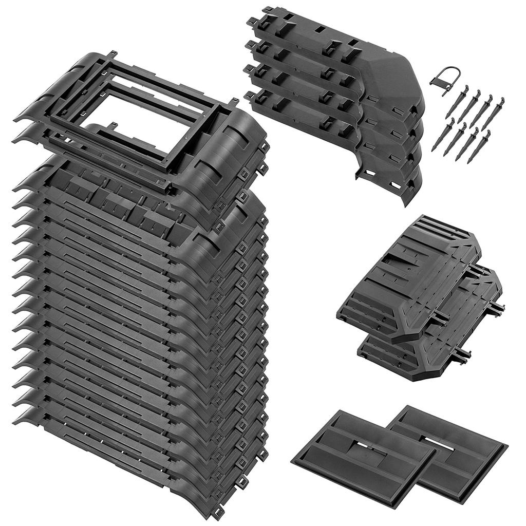 KADAX Composter Black Garden Modular Frost-Resistant Fertilizer Tank 1250L