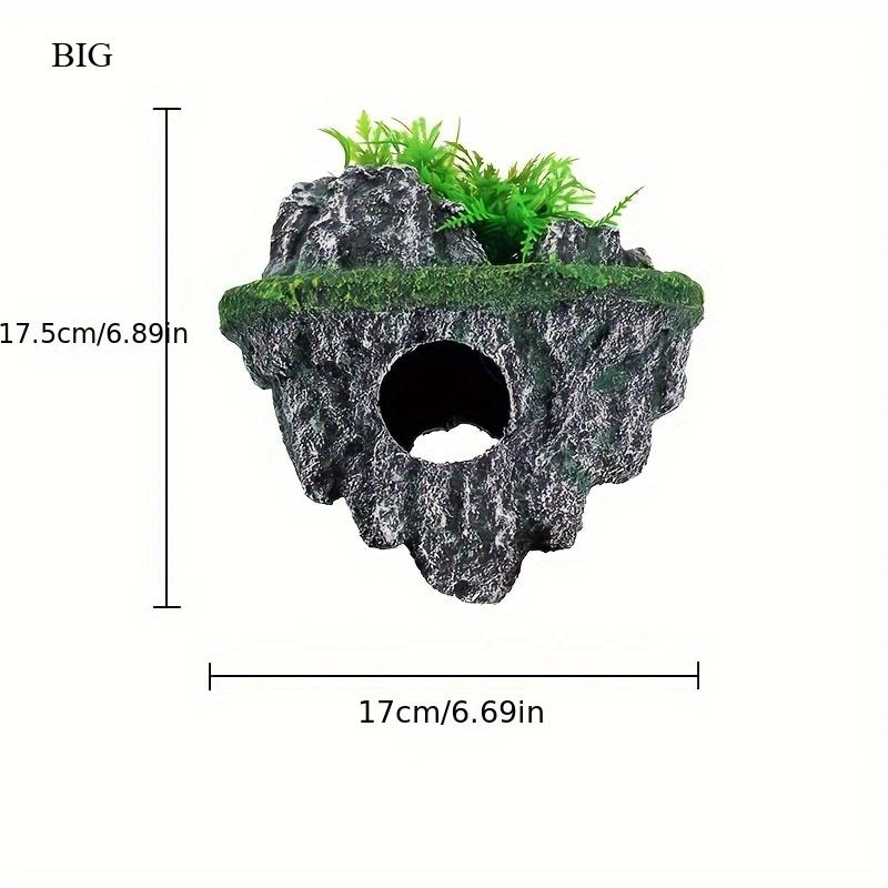 Multi-Use Aquarium Floating Island Décor Rock with Shelter for Fish, Ecological Scenery Rockery for Fish Tank Landscaping
