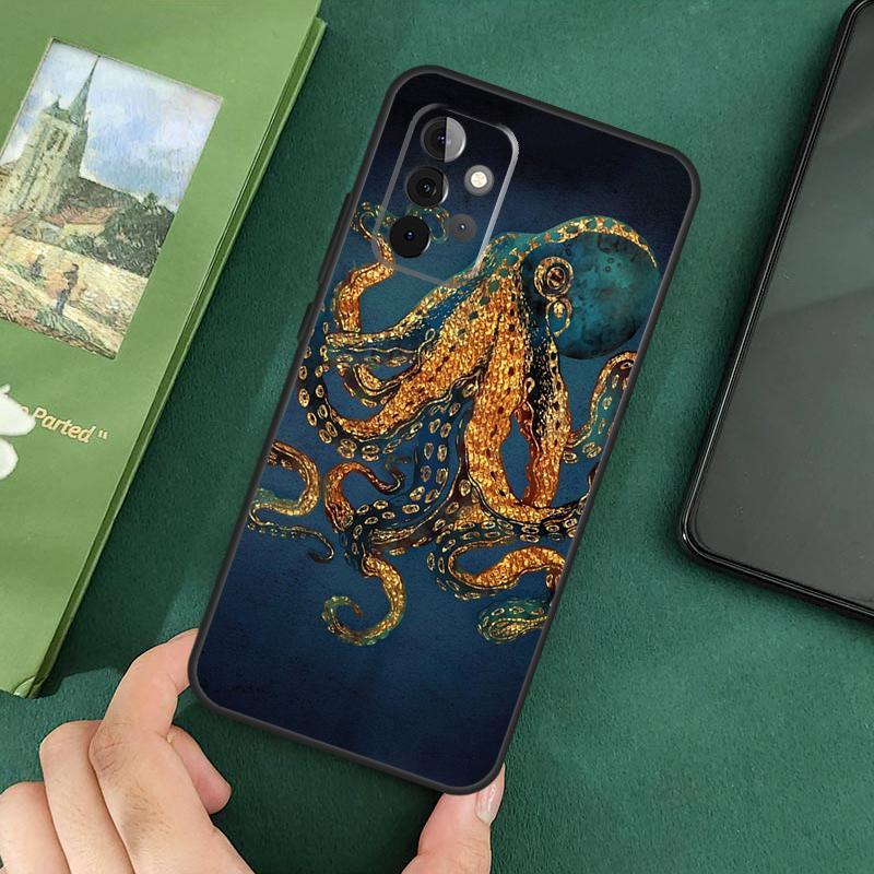 Marine Life Ocean Octopus Case For Samsung Galaxy A54 A12 A22 A32 A52 A72 A52S A14 A70 A51 A71 A33 A53 A73 Cover