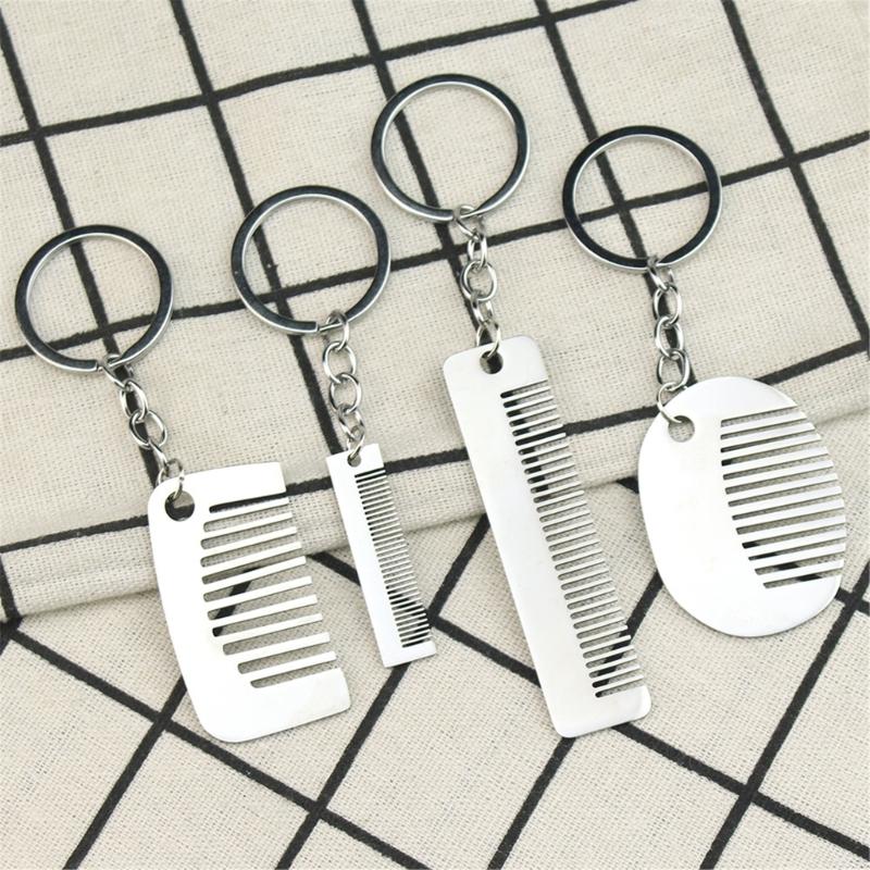Hip Hop Style Keyring Titaniums Comb Pendant Keychain Edgy  Hair Styling Accessory for Fashion Women and Trendsetters