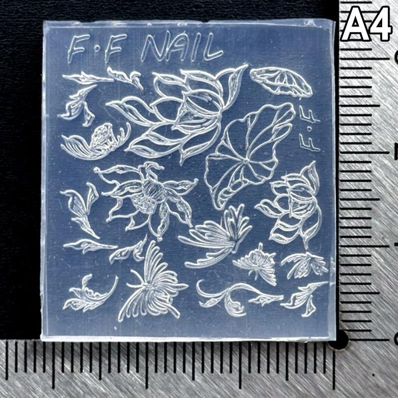 3D Silicone Nail Art Mold Butterfly Pattern Lace Parasol Circular Design DIY Nail Art Decor Transparent Manicure Template