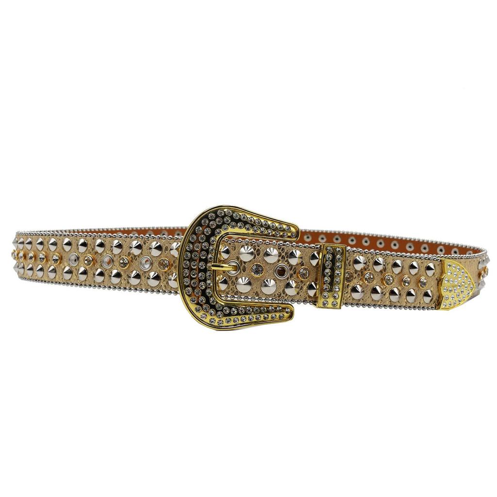 Women's Hip Hop Punk Rhinestone Cross Belt - Trendy Wide Waistband with Glittering Diamonds