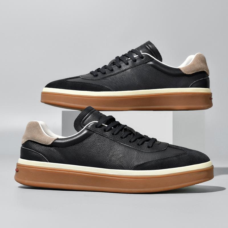 Retro light luxury leather low-top retro moral training trendy shoes fashionable and simple flat white leather shoes comfortable casual board shoes