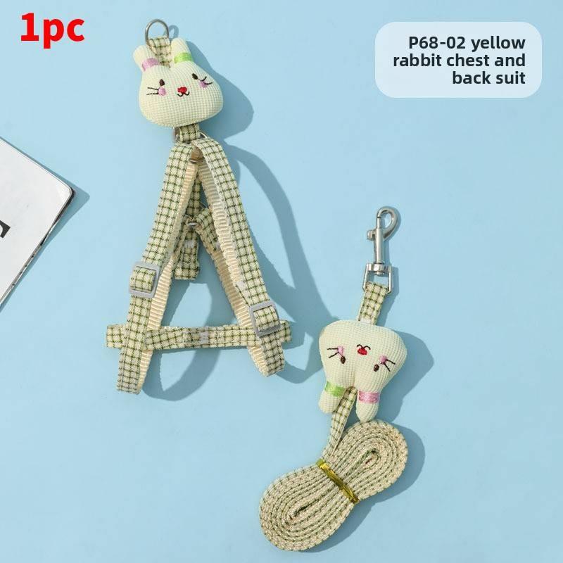 

Pet Dog Traction Rope Cartoon Rabbit Design Nonextendable Nylon Lead For Small Medium Dogs жёлтый