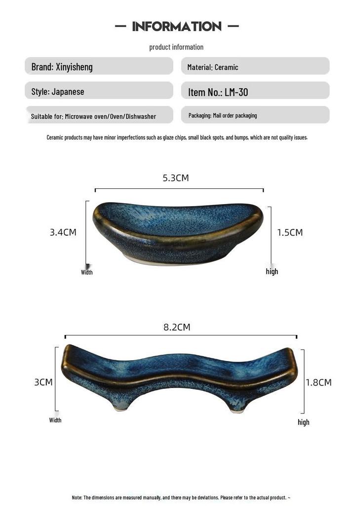 Ev ve Otel Ortamları İçin Çift Kullanımlı Japon Seramik Çubuk ve Kaşık Tutacağı