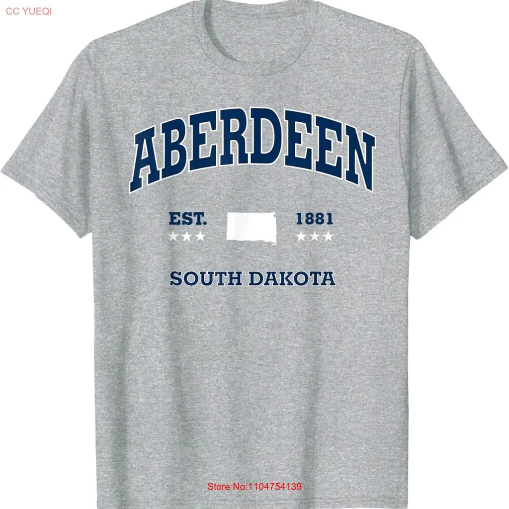 Aberdeen South Dakota SD Throwback Navy Vintage Athletic T Shirt Vintage Washed Homme Streetwear Comfortable Stretched Graphic