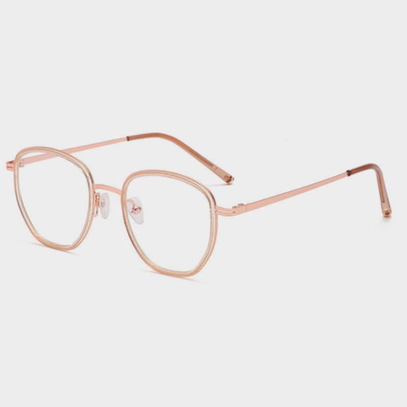 LOOKING4U NeoRetro B374 C1 Rose Gold Blue Light Blocking Glasses