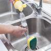 Non Scratch Dishwand Refills Handle, Dish Wand Refill Pack, 6 Heavy Duty Replacement Sponge Heads Set, Soap Dispenser Scrubbers
