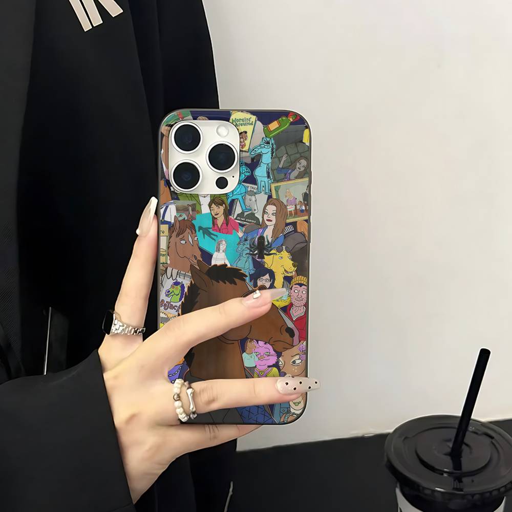 Classic B-bojack H-horseman Phone Case For IPhone 17 16 15 11 12 13 14 Pro Max Soft Corrugated Silicone Cover Case