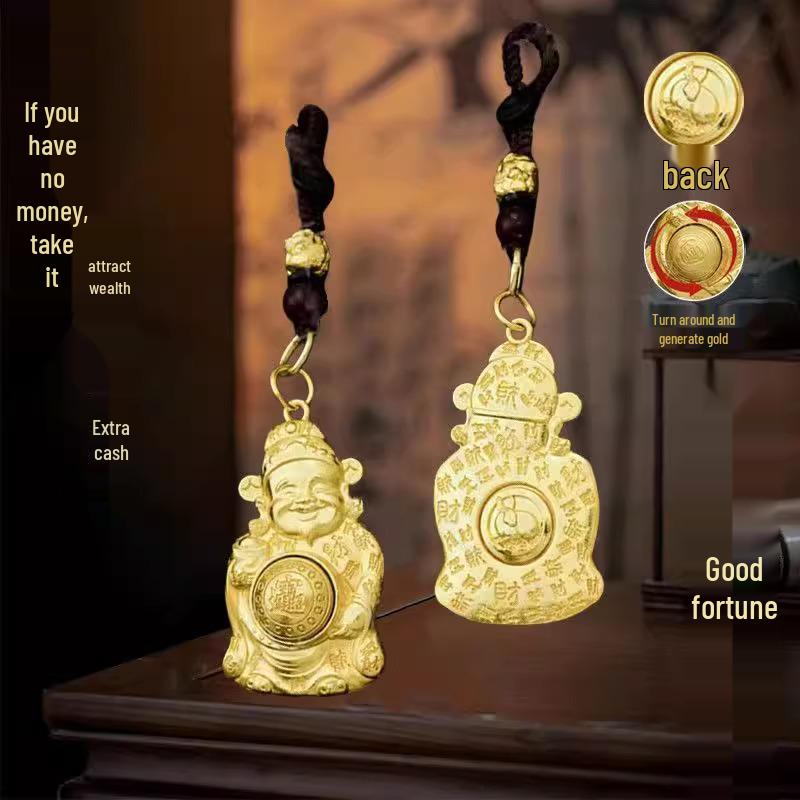 2025 Year of the Snake Pixiu Zodiac Keychains - Rotating God of Wealth Metal Pendants